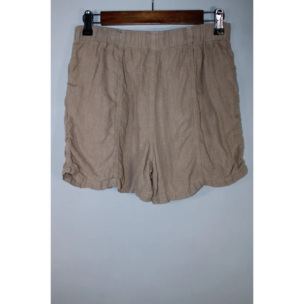 Faherty Women's Beige Linen-Blend Elastic Waist Shorts